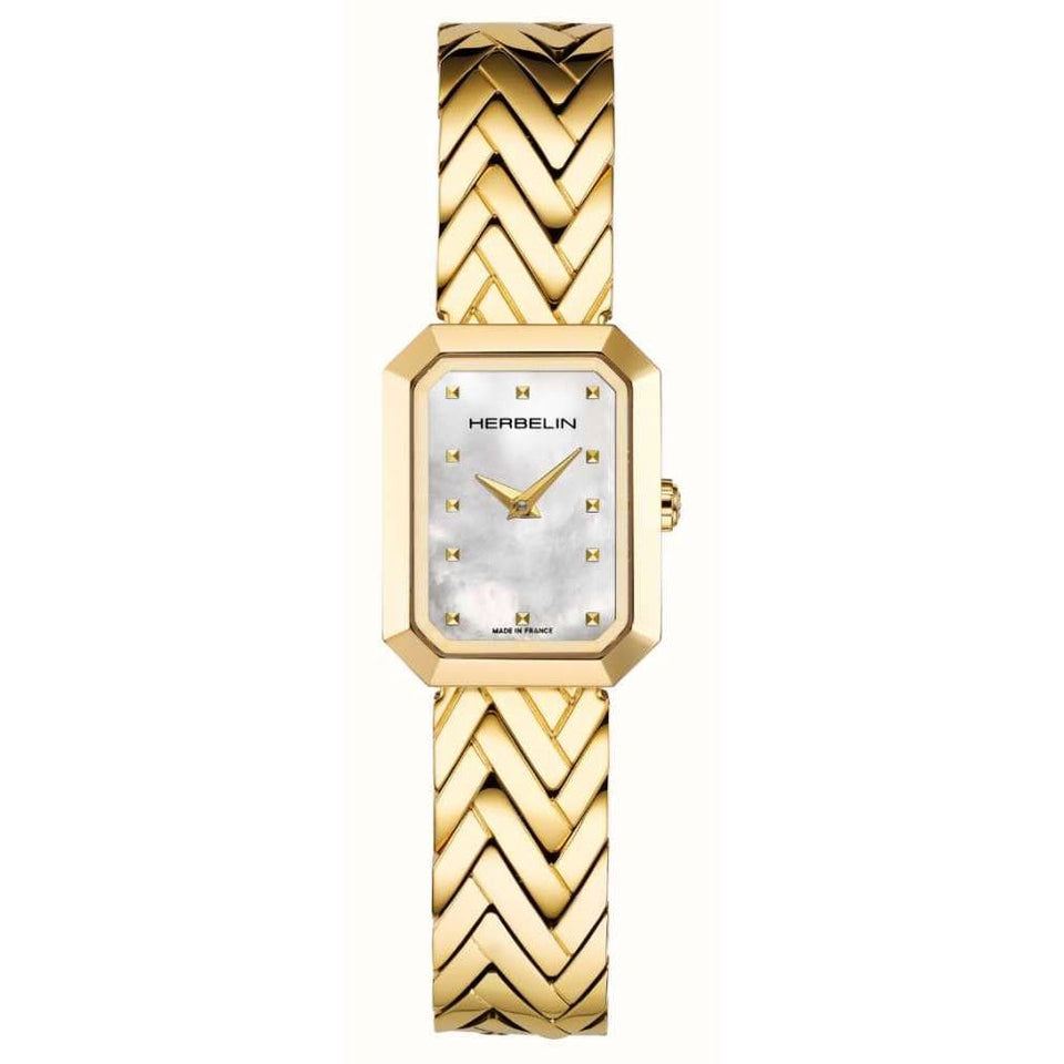 Herbelin Ladies OCTOGONE 20mm Gold Plated MOP Dial Watch