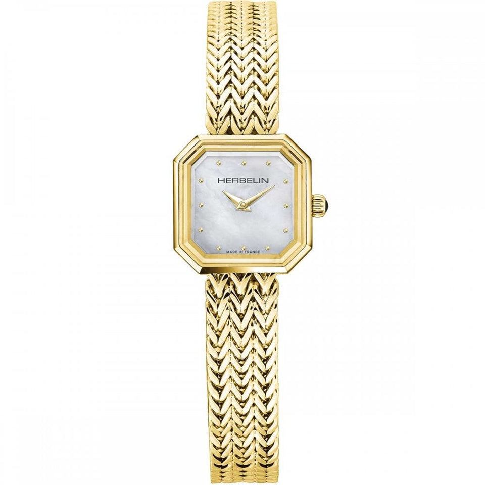 Herbelin Ladies OCTOGONE 22mm Gold PVD Quartz Watch