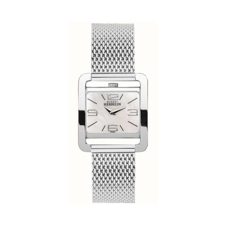 Herbelin Ladies V AVENUE 25.5mm Mother of Pearl Mesh Bracelet Watch