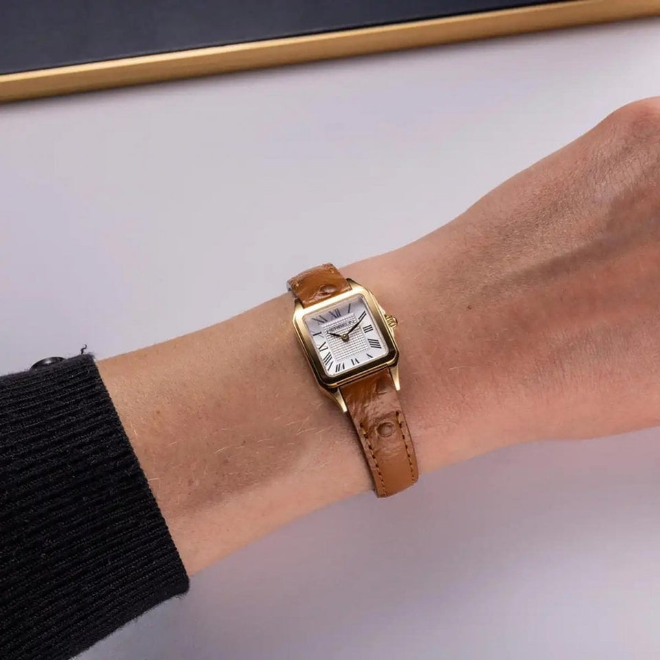 Herbelin LUNA Mini Gold Toned Camel Leather Strap Watch