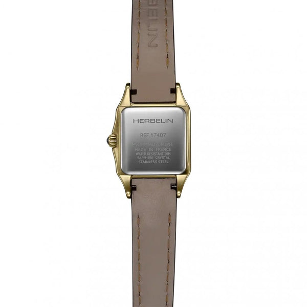 Herbelin LUNA Mini Gold Toned Camel Leather Strap Watch