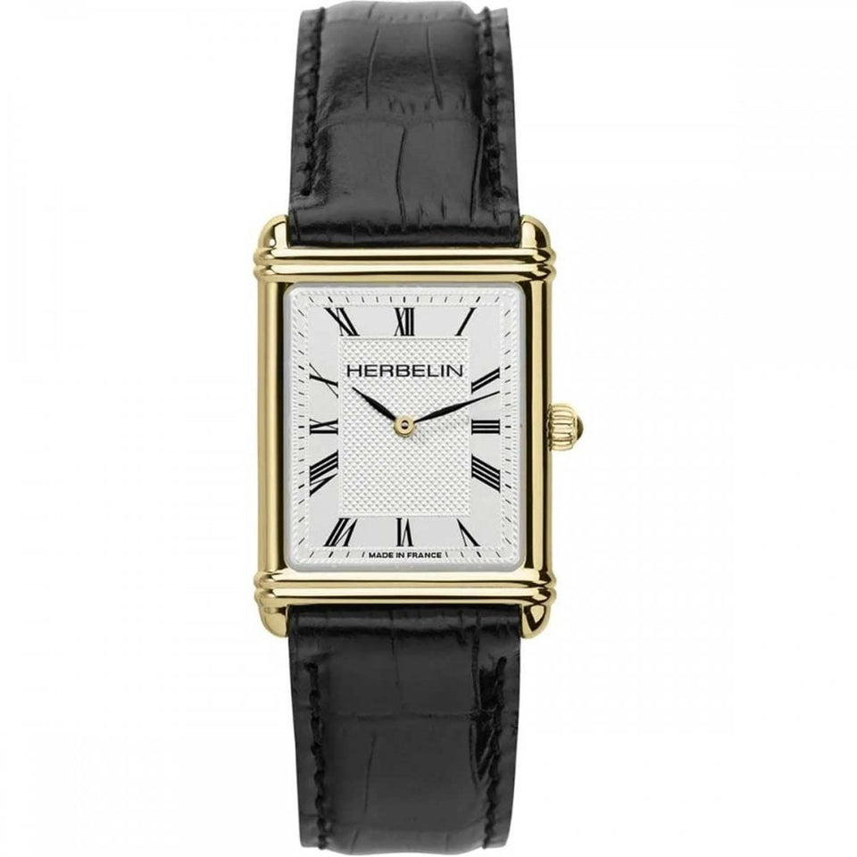 Herbelin Men's ART DECO 26.5mm Leather Strap Watch