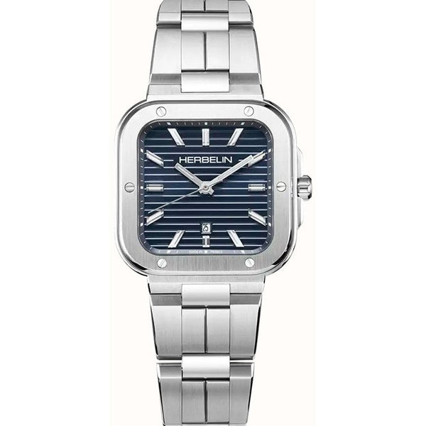 Herbelin Men's CAP CAMARAT Sqaure Blue Dial Bracelet Watch