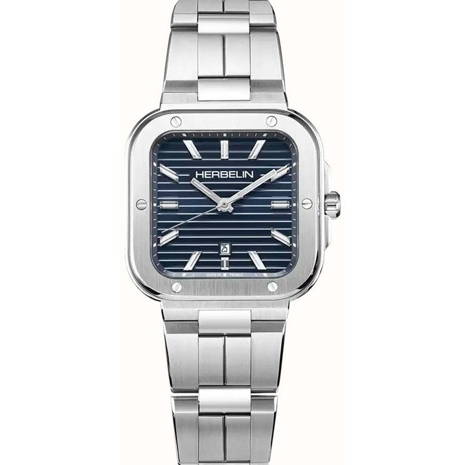 Herbelin Men's CAP CAMARAT Sqaure Blue Dial Bracelet Watch