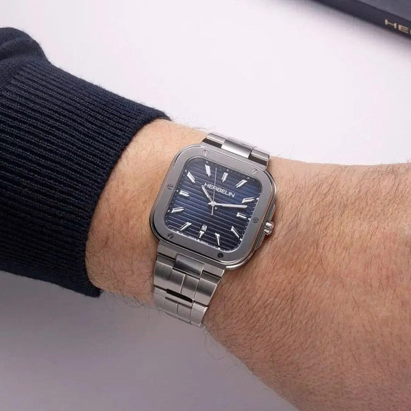 Herbelin Men's CAP CAMARAT Sqaure Blue Dial Bracelet Watch