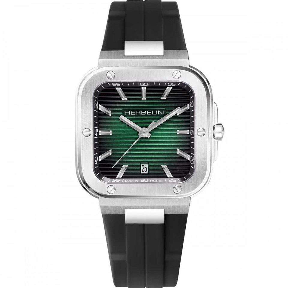 Herbelin Men's CAP CAMARAT SQUARE Green 39mm Quartz Watch