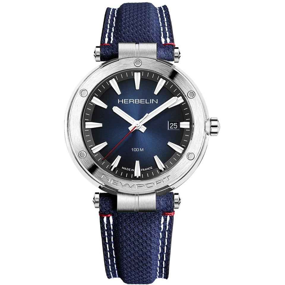 Herbelin Men's NEWPORT 40.5mm Blue Fabric Strap Watch
