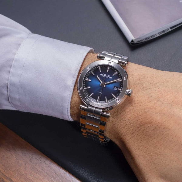 Herbelin Men's NEWPORT 40.5mm Gradient Blue Dial Watch