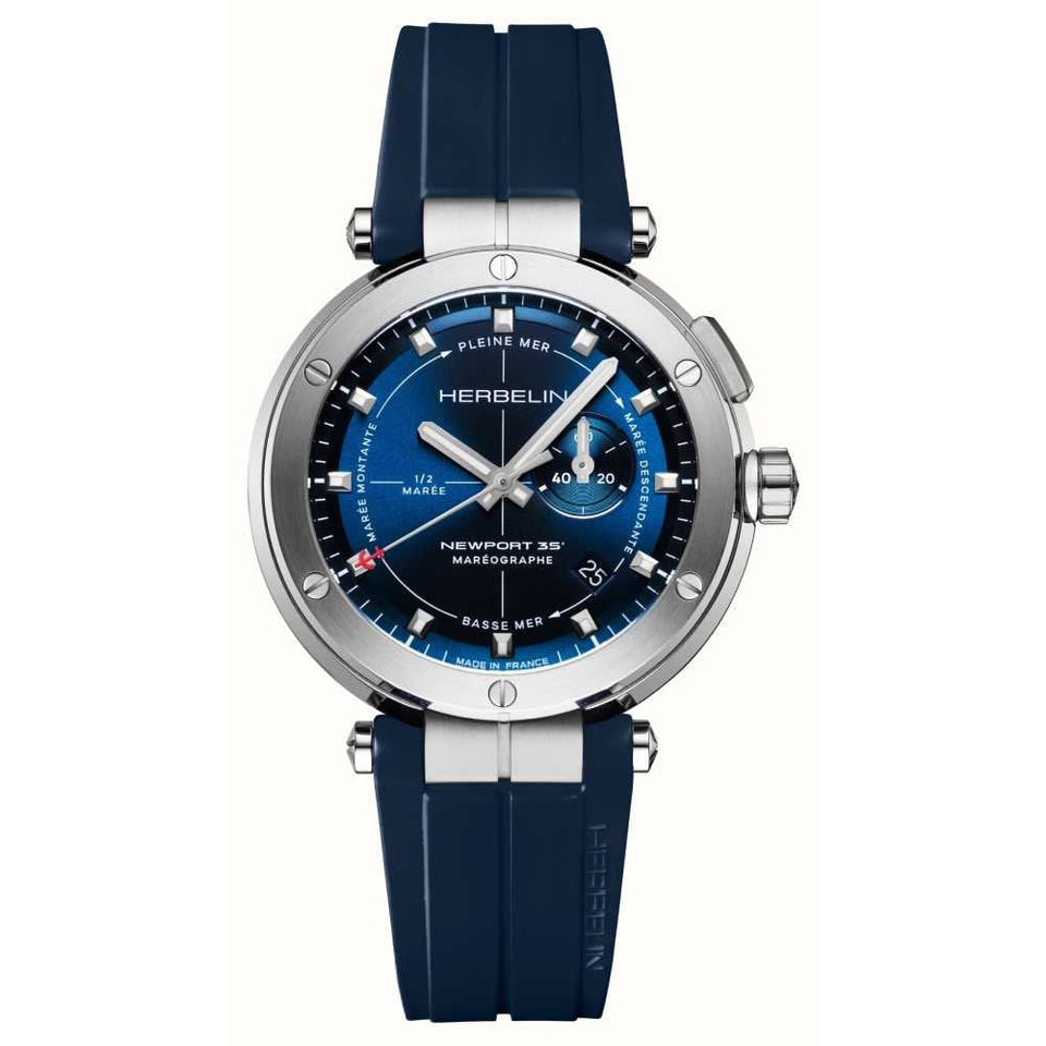Herbelin Men's NEWPORT 43mm Blue Dial Stainless Steel Watch