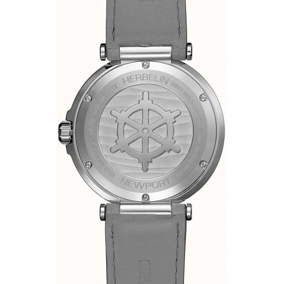 Herbelin Men's NEWPORT Grey Dial Leather Strap Watch