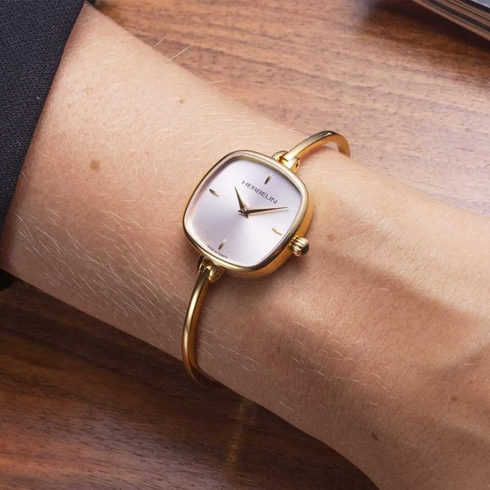 Herbelin Women's FIL Cushion Gold PVD Bangle Watch