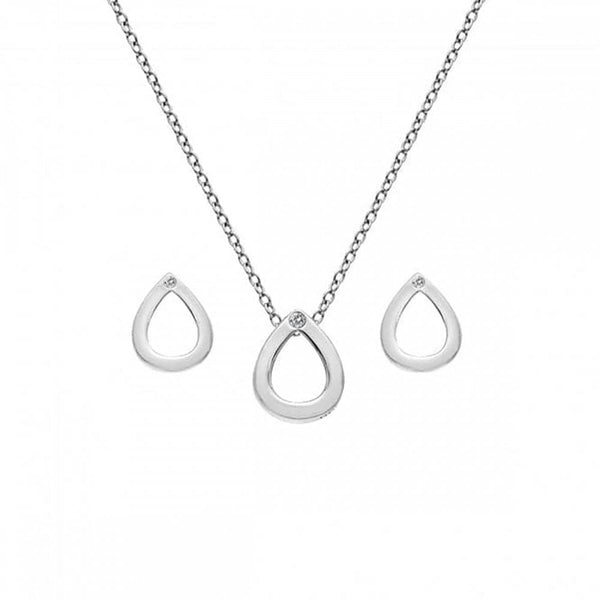 Hot Diamonds Amulets TearDrop Necklace & Earring Set
