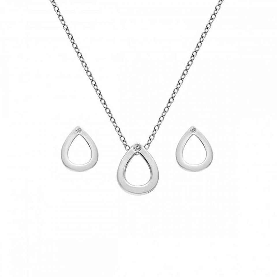 Hot Diamonds Amulets TearDrop Necklace & Earring Set