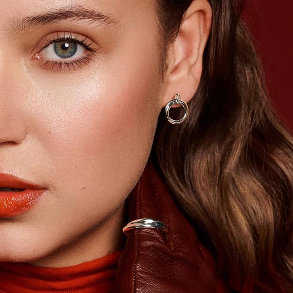Hot Diamonds Aura Layered Circle Drop Earrings