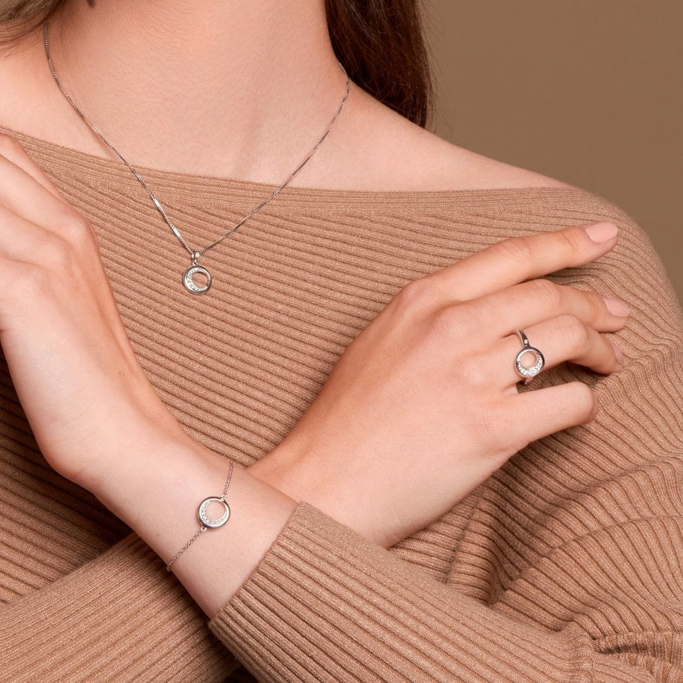 Hot Diamonds Celestial Quarter Moon Topaz Small Necklace