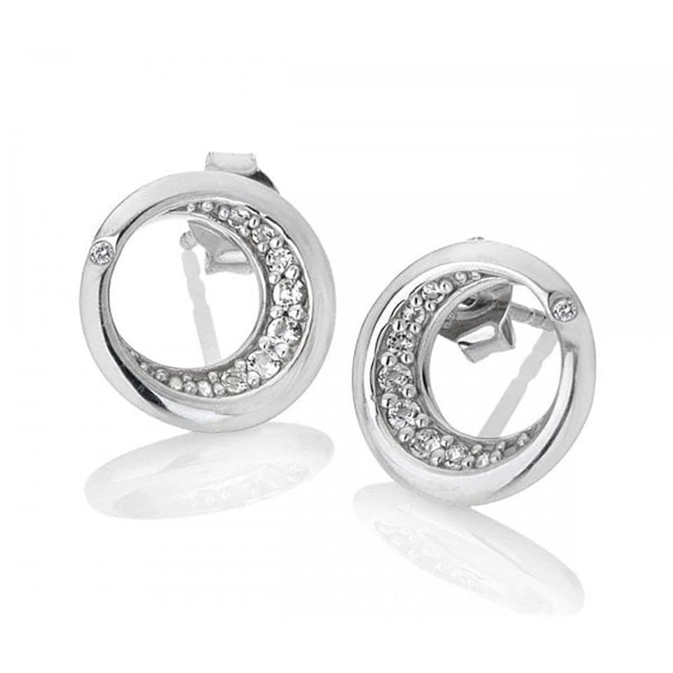 Hot Diamonds Celestial Quarter Moon Topaz Stud Earrings