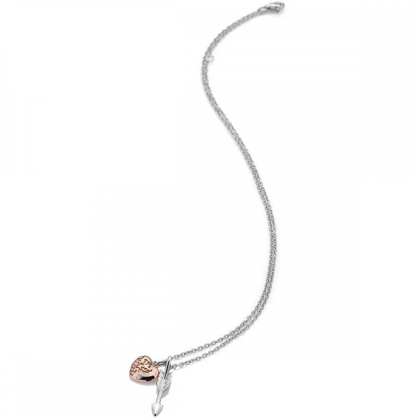 Hot Diamonds Cupid Two Tone Heart & Arrow Necklace