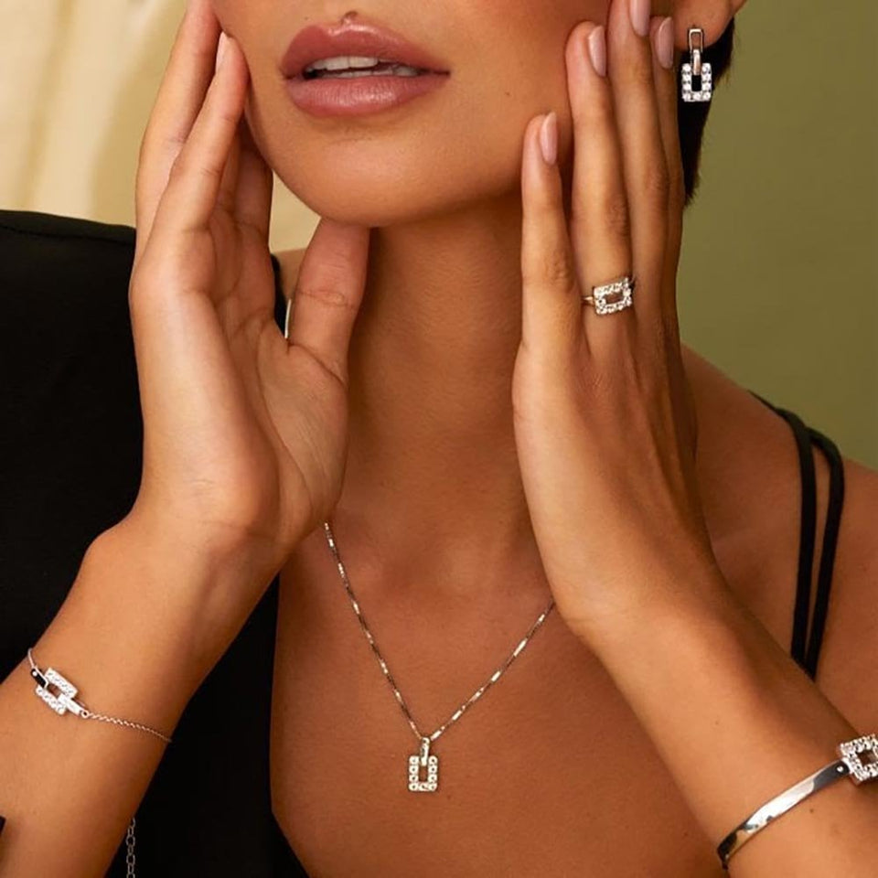 Hot Diamonds Echo Sqaure Topaz Necklace