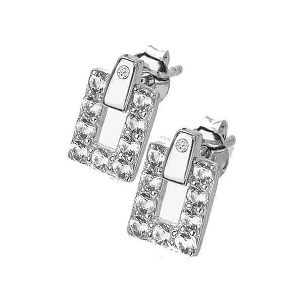 Hot Diamonds Echo Sqaure Topaz Stud Earrings
