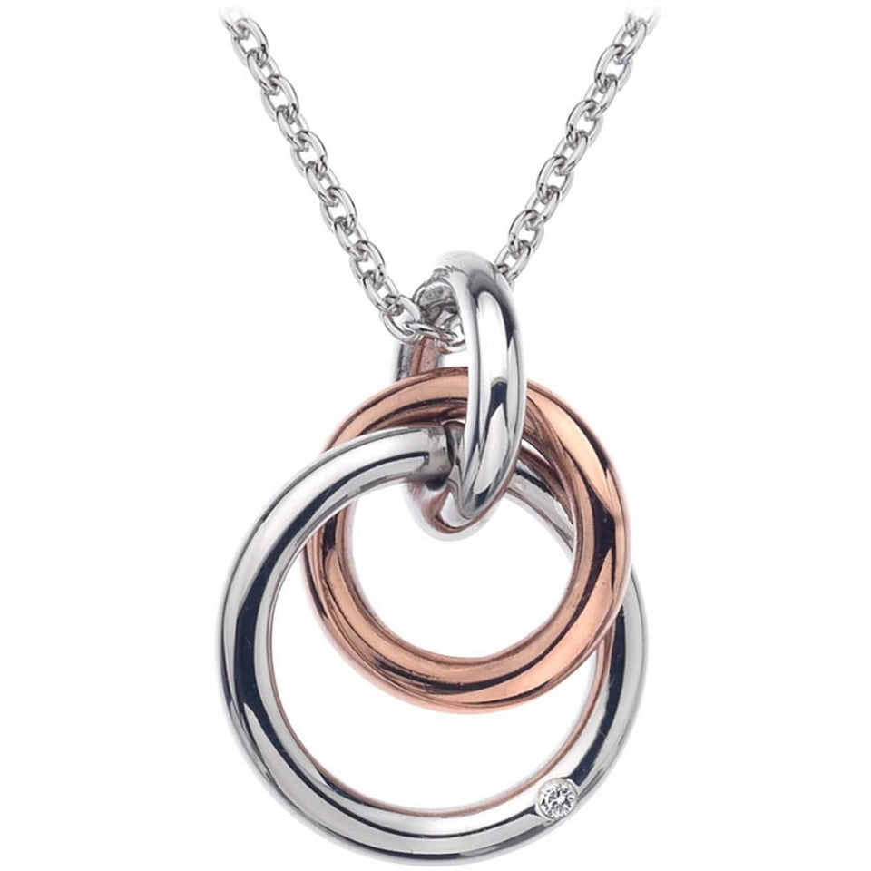 Hot Diamonds Eternal Two Tone Interlocking Circles Necklace