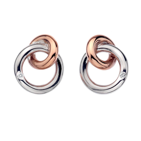 Hot Diamonds Eternal Two Tone Interlocking Circles Stud Earrings