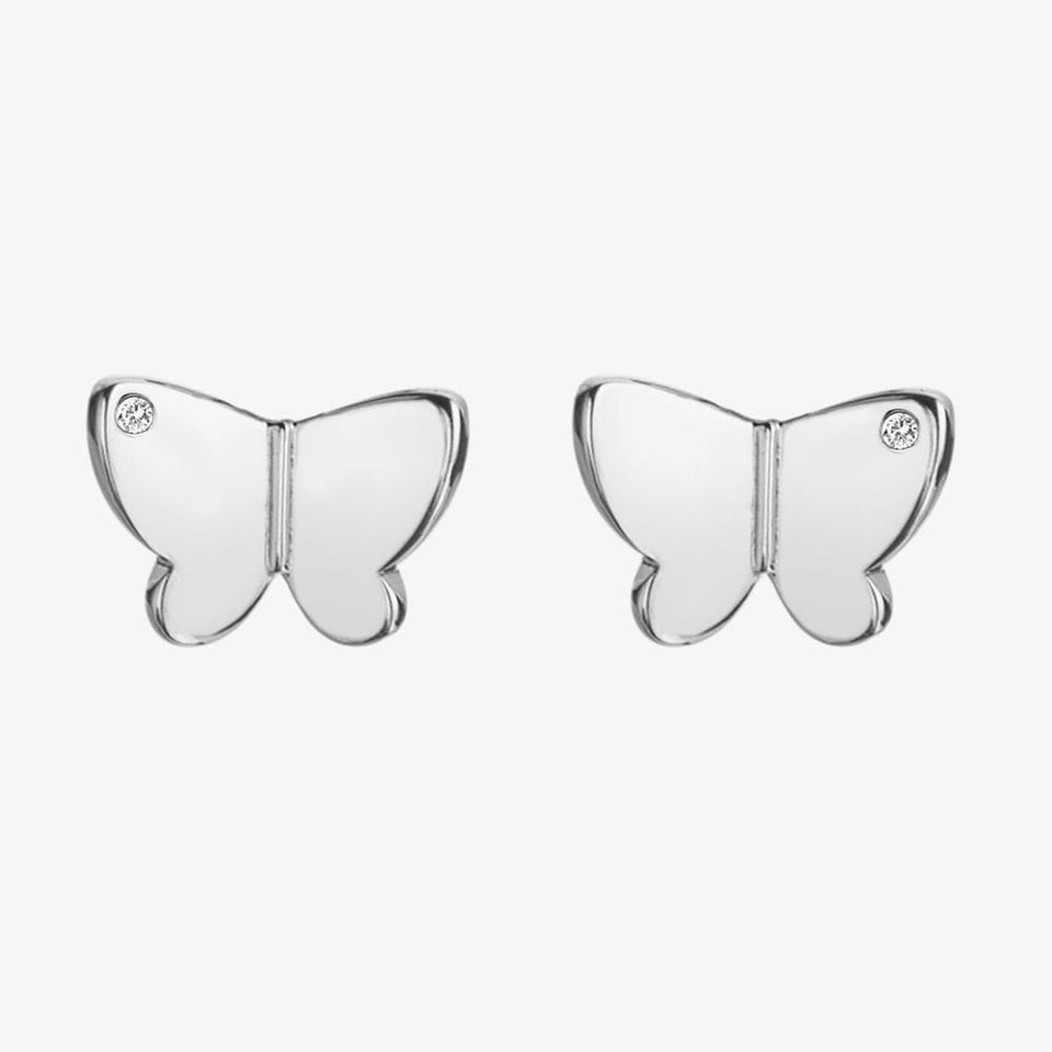 Hot Diamonds Flutter Sterling Silver Butterfly Stud Earrings