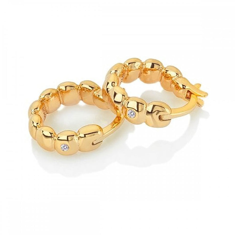 Hot Diamonds Golden Edit 18ct Gold Plated Beach Earrings