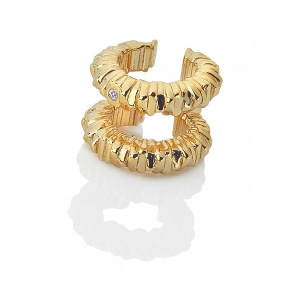Hot Diamonds Golden Edit 18ct Gold Plated Double Ear Cuff