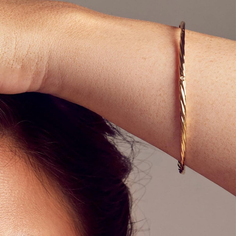 Hot Diamonds Golden Edit 18ct Gold Plated Entwine Bangle