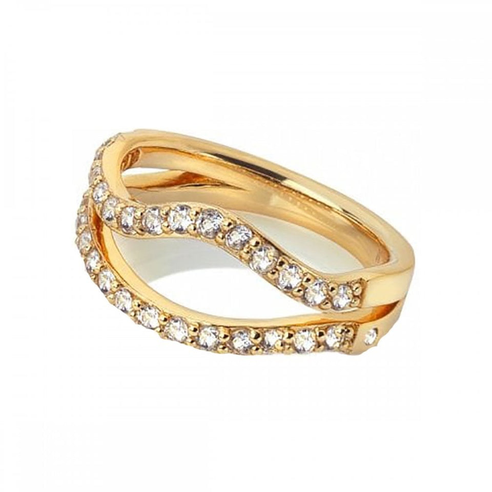 Hot Diamonds Golden Edit 18ct Gold Plated Extravagance Ring