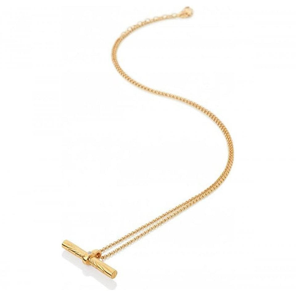 Hot Diamonds Golden Edit 18ct Gold Plated Hope Bar Necklace