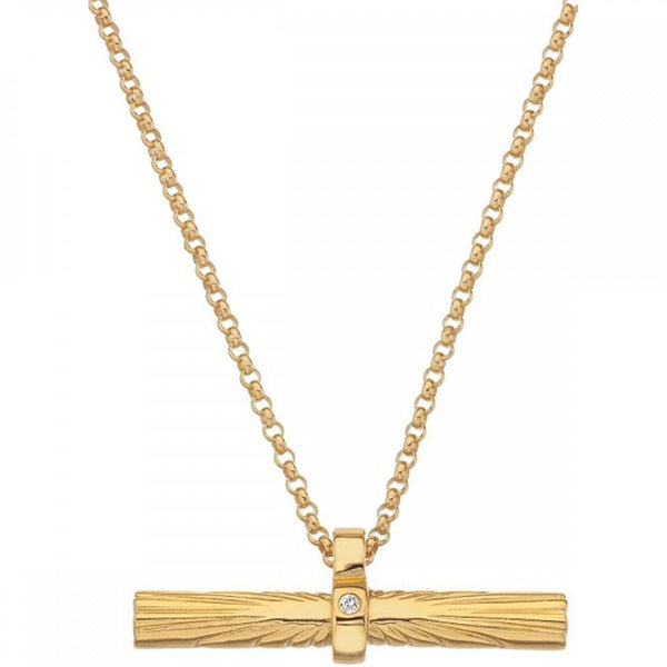 Hot Diamonds Golden Edit 18ct Gold Plated Hope Bar Necklace