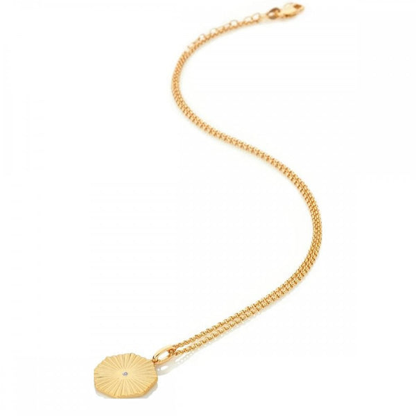 Hot Diamonds Golden Edit 18ct Gold Plated Hope Octagon Pendant