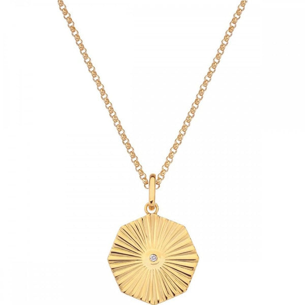 Hot Diamonds Golden Edit 18ct Gold Plated Hope Octagon Pendant