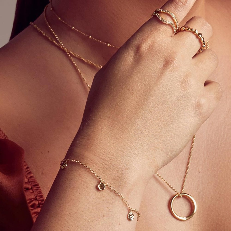 Hot Diamonds Golden Edit 18ct Gold Plated Lunar Bracelet
