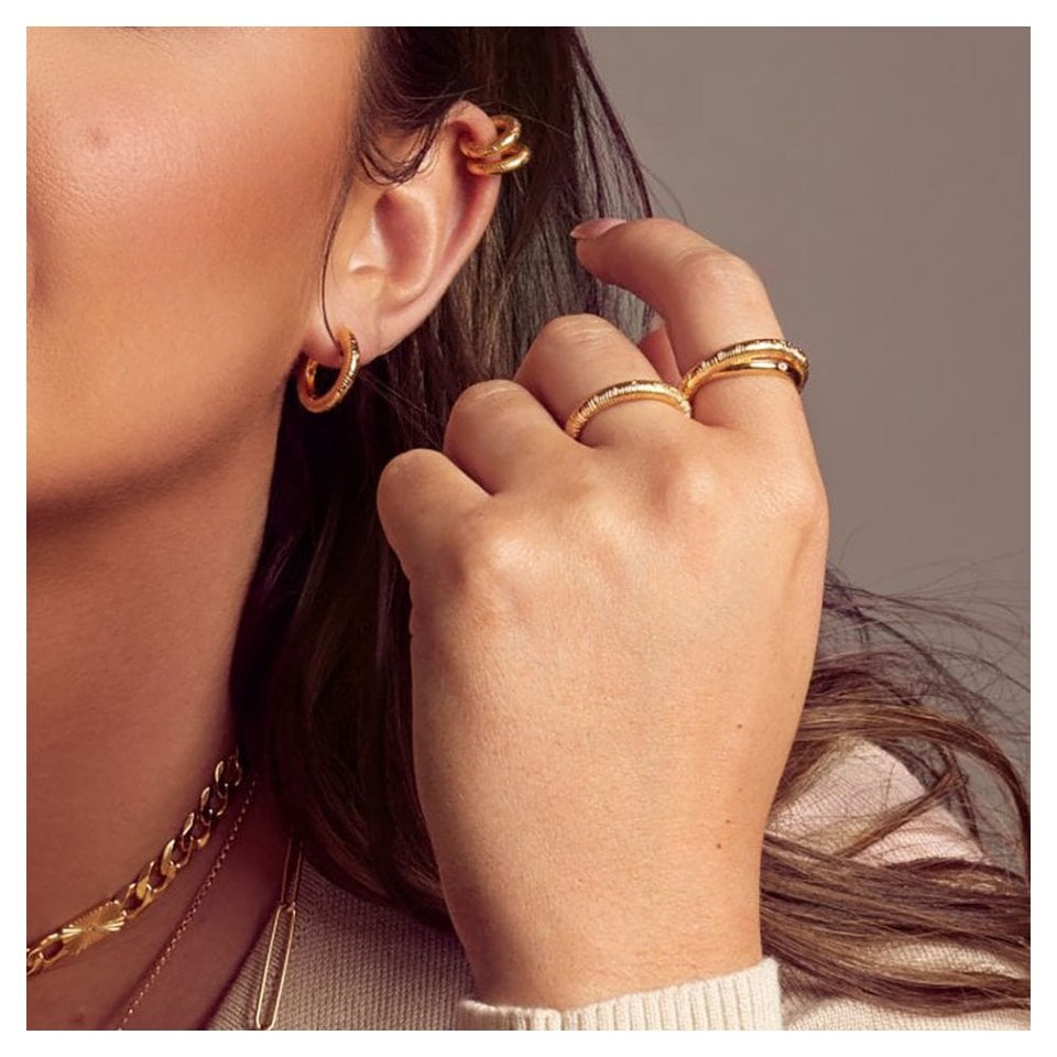 Hot Diamonds Golden Edit 18ct Gold Plated Spirit Duo Ring
