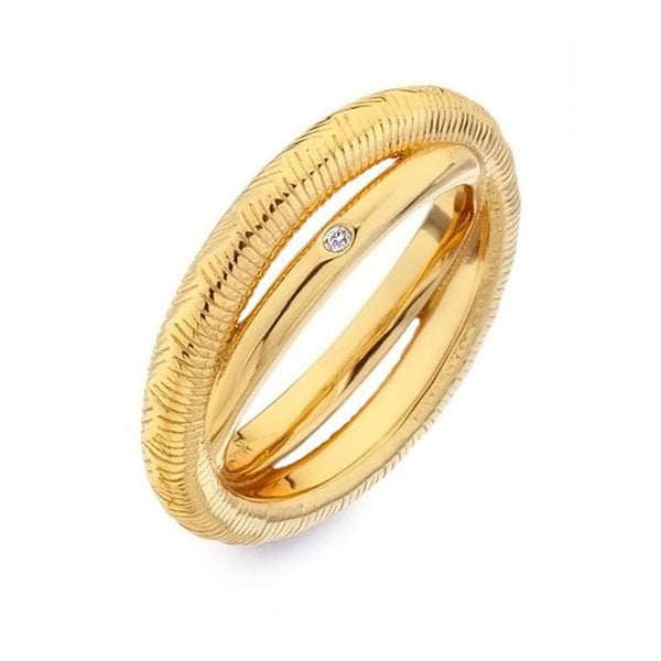 Hot Diamonds Golden Edit 18ct Gold Plated Spirit Duo Ring