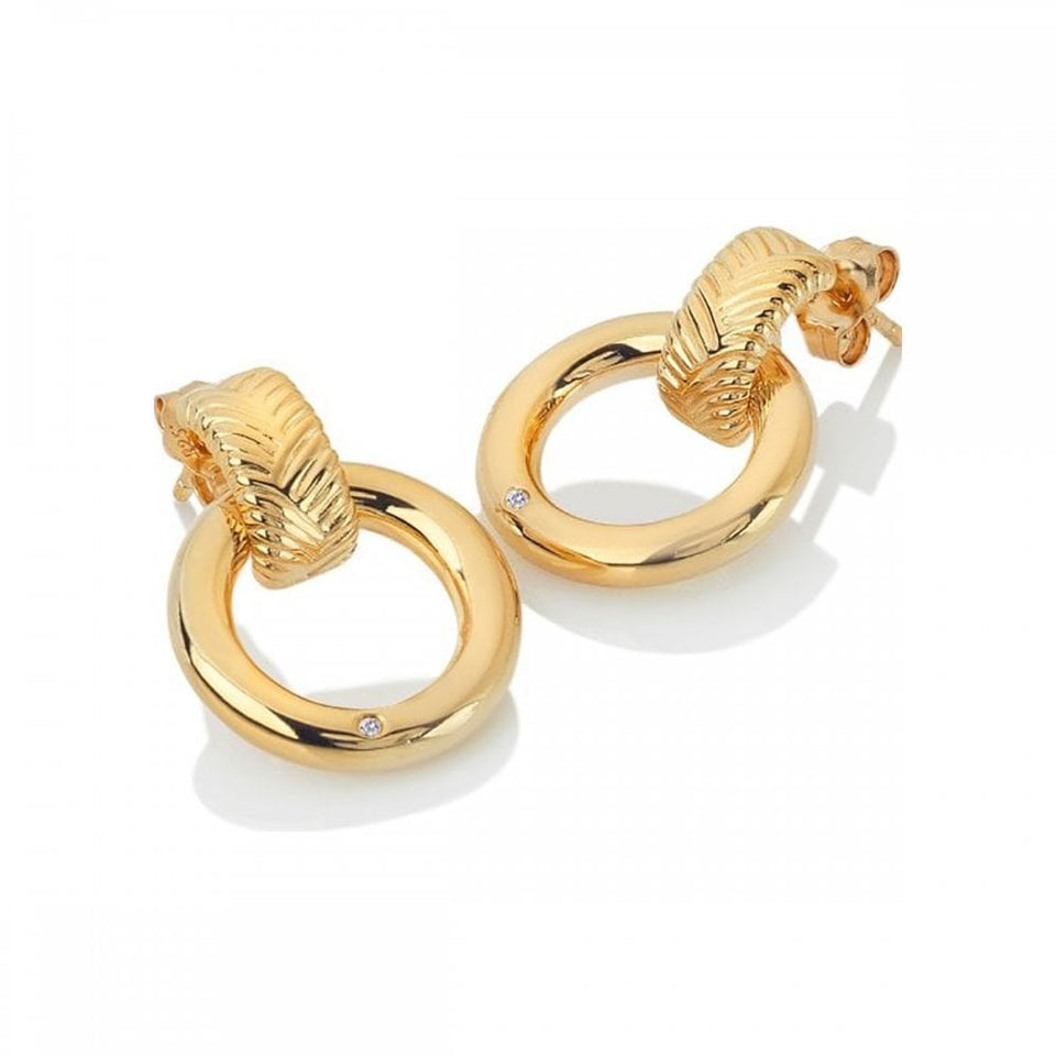Hot Diamonds Golden Edit 18ct Gold Plated Spirit Earrings