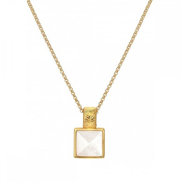Hot Diamonds Golden Edit Calm Mother of Pearl Square Pendant