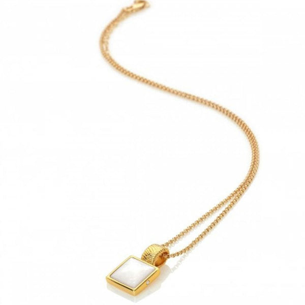 Hot Diamonds Golden Edit Calm Mother of Pearl Square Pendant