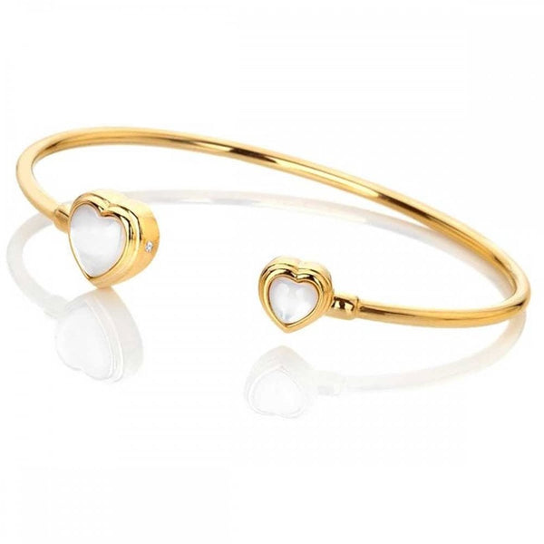 Hot Diamonds Golden Edit Gold Plated Mother Of Pearl Heart Bangle