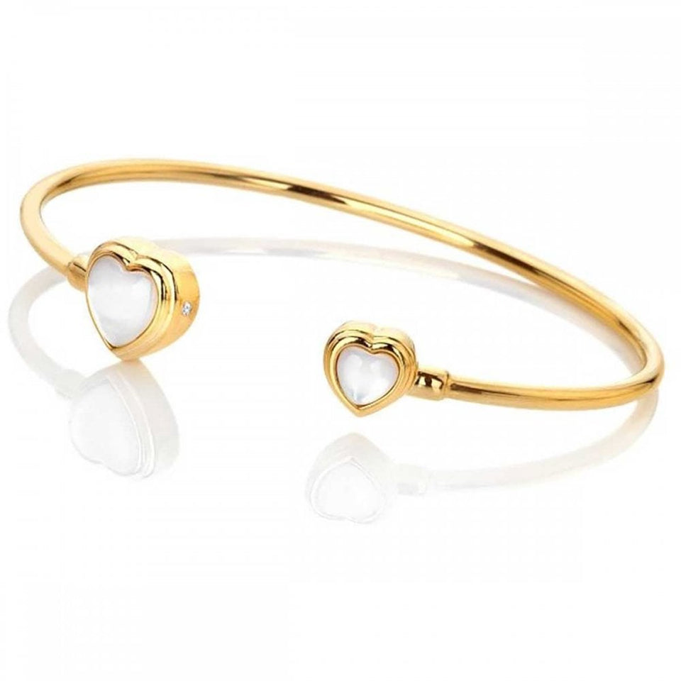Hot Diamonds Golden Edit Gold Plated Mother Of Pearl Heart Bangle