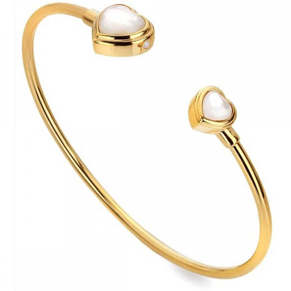 Hot Diamonds Golden Edit Gold Plated Mother Of Pearl Heart Bangle