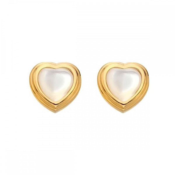 Hot Diamonds Golden Edit Gold Plated Mother Of Pearl Heart Earrings
