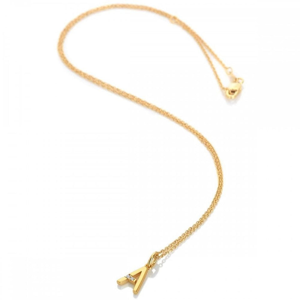 Hot Diamonds Golden Edit Letter 'A' Gold Plated Necklace