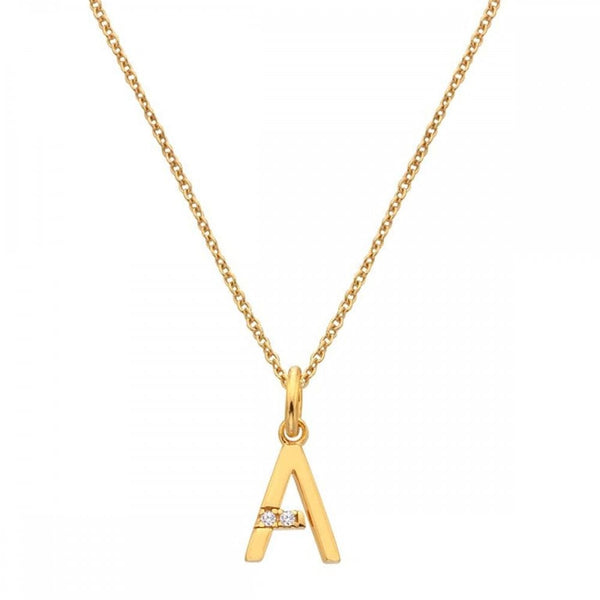 Hot Diamonds Golden Edit Letter 'A' Gold Plated Necklace