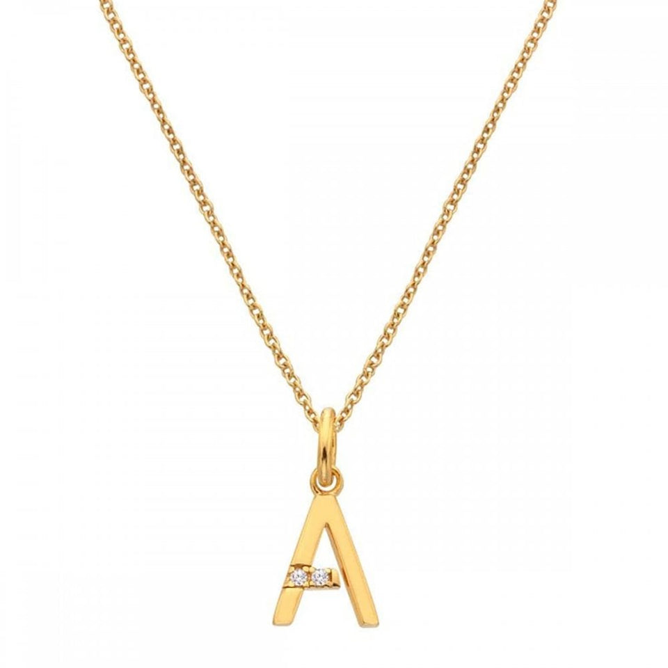 Hot Diamonds Golden Edit Letter 'A' Gold Plated Necklace
