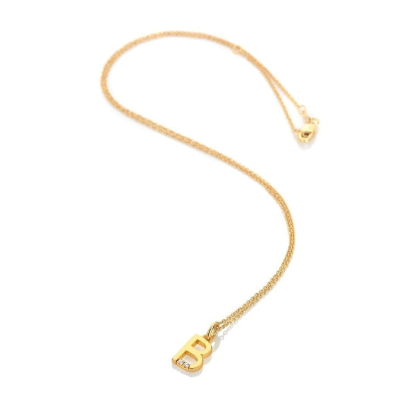 Hot Diamonds Golden Edit Letter 'B' Gold Plated Necklace