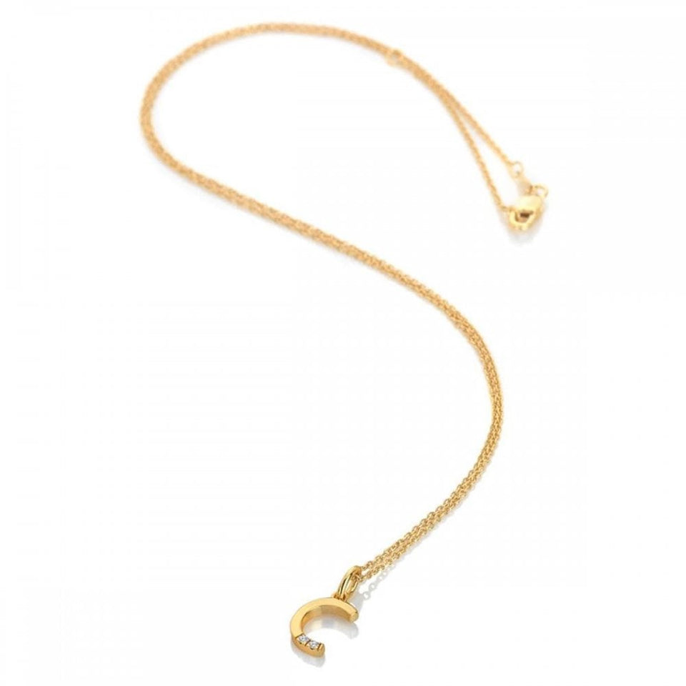 Hot Diamonds Golden Edit Letter 'C' Gold Plated Necklace