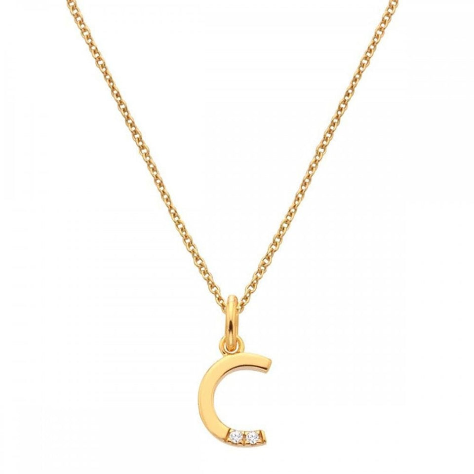 Hot Diamonds Golden Edit Letter 'C' Gold Plated Necklace